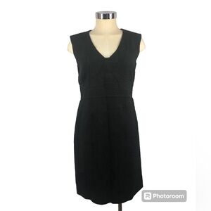 Ann Taylor’s Loft Sleeveless Dark Gray Fitted Sheath Topstitching